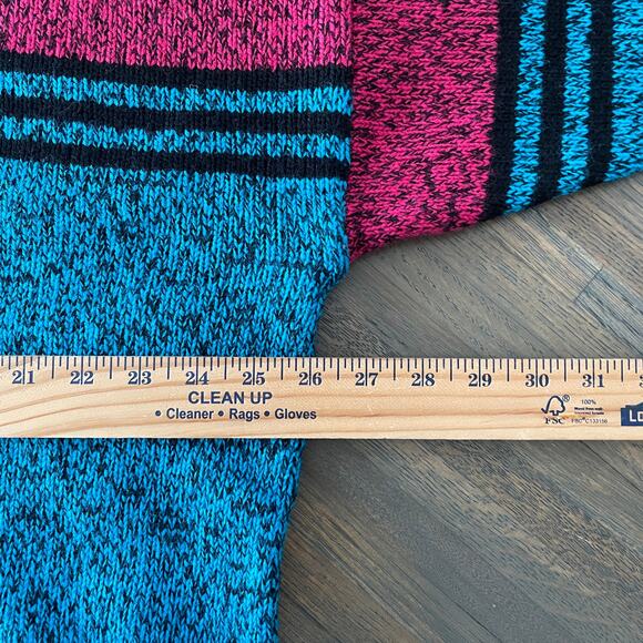 Stefano Oversized Turtleneck Tunic Sweater Pink Teal One Size Ski Lodge Winter - Picture 9 of 10